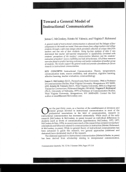 Toward a General Model of Instructional Communication