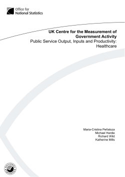 Public Service Output, Input and Productivity
