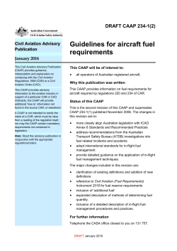 Guidelines for aircraft fuel requirements
