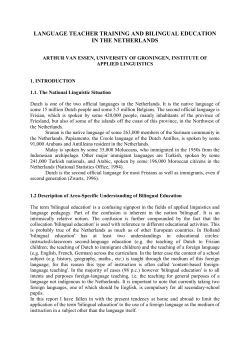 language teacher training and bilingual education in the netherlands