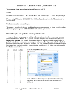 Comparing Group Means using Regression
