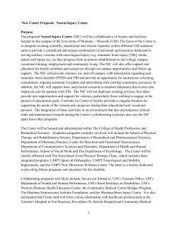 Neural Injury Center - University of Montana