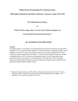 Public-Private Partnership (P3) Conference Series CBS