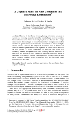 A Cognitive Model for Alert Correlation in a Distributed Environment