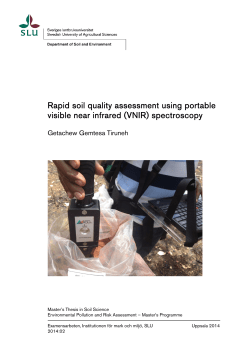 Rapid soil quality assessment using portable visible near infrared