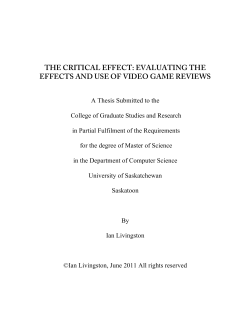 the critical effect: evaluating the effects and use of video game reviews