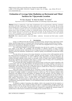 Estimation of Average Solar Radiation on Horizontal
