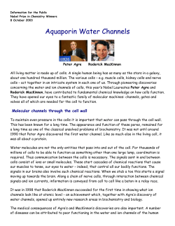 Aquaporin Water Channels