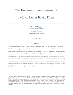 The Unintended Consequences of the Zero Lower Bound Policy*