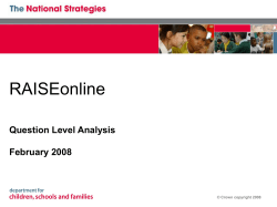 Raiseonline - Question level analysis