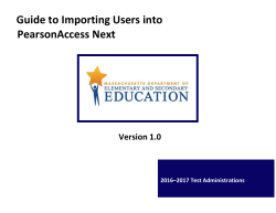 Guide to Importing Users into PearsonAccess Next