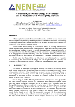 1302 Sustainability and Nuclear Energy: Main Concepts and the