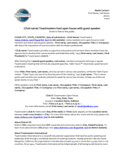 Toastmasters` top honor goes to Carolyn Kepcher