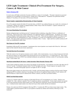 LED Light Treatment: Clinical (Pre)Treatment For Surgery, Cancer