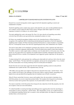 MEDIA STATEMENT Friday 17th July 2015 A 400 MILLION YEAR