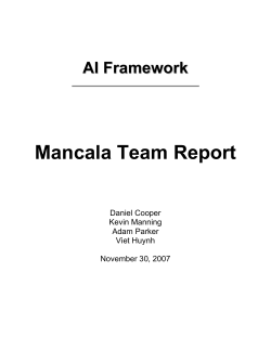 Mancala Team Report