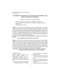 antioxidant enzyme levels in reactive arthritis and rheumatoid