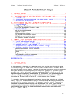 Chapter 7: Ventilation Network Analysis