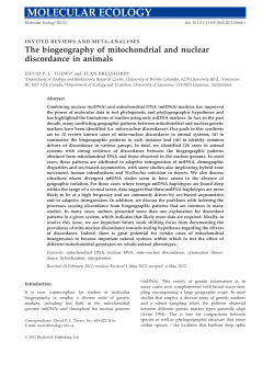The biogeography of mitochondrial and nuclear
