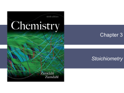 Chapter 3 Stoichiometry