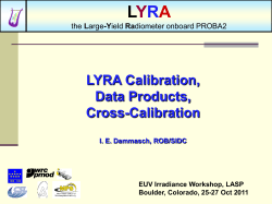 LYRA SWENET intro - Solar Physics Dpt