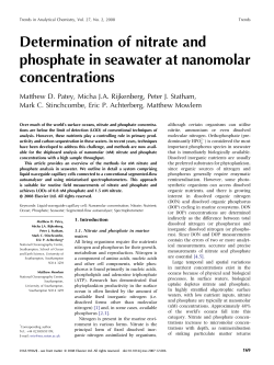 Determination of nitrate and phosphate in seawater at nanomolar