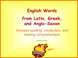 English Words from Latin, Greek, and Anglo-Saxon