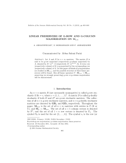 LINEAR PRESERVERS OF G-ROW AND G