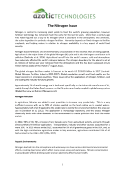 The Nitrogen Issue - Azotic Technologies Ltd