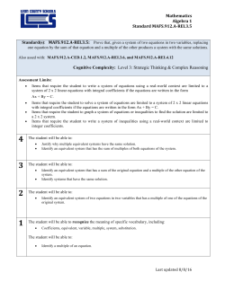 Mathematics Algebra 1 Standard MAFS.912.A