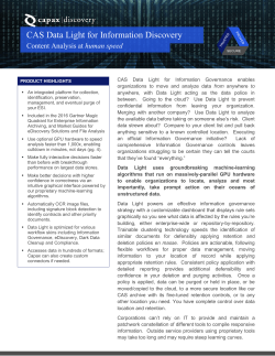 CAS Data Light for Information Discovery