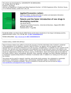 Applied Economics Letters Patents and the faster introduction of