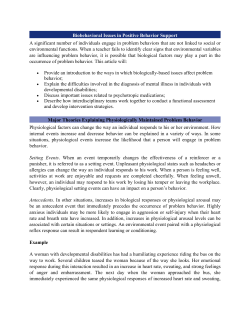 Biobehavioral Issues in Positive Behavior Support A significant