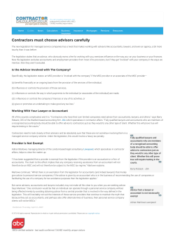 Contractors must choose advisors carefully