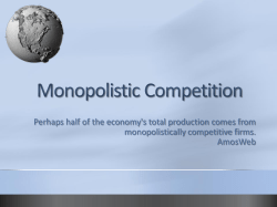 Monopolistic Competition