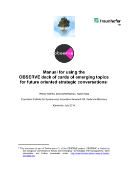 Manual for using the OBSERVE deck of cards of emerging topics for