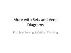 More with Sets and Venn Diagrams