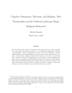 Cognitive Dissonance, Elections, and Religion