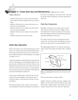 Chapter 3&mdash;Chain Saw Use and Maintenance