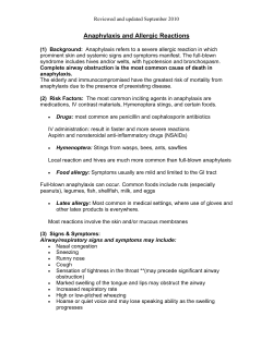Anaphylaxis and Allergic Reactions