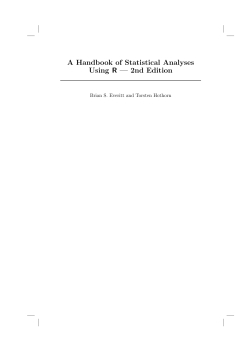 Chapter Logistic Regression and Generalised Linear Models