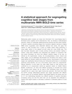 A statistical approach for segregating cognitive task