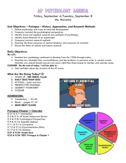 Prologue &ndash; History, Approaches, and Research Methods