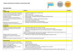 School Games Mark Silver And Gold Evidence Examples