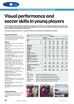 Visual performance and soccer skills in young players