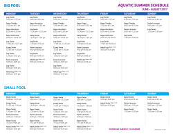 Pool Schedule - YMCA of Silicon Valley