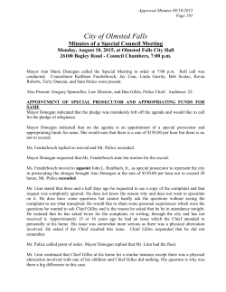 Minutes of a Regular Council Meeting