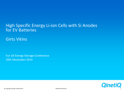 High Specific Energy Li-ion Cells with Si Anodes for EV Batteries