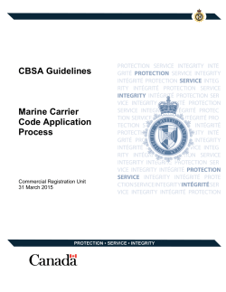 CBSA Guidelines Marine Carrier Code Application Process