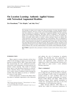 On Location Learning: Authentic Applied Science
